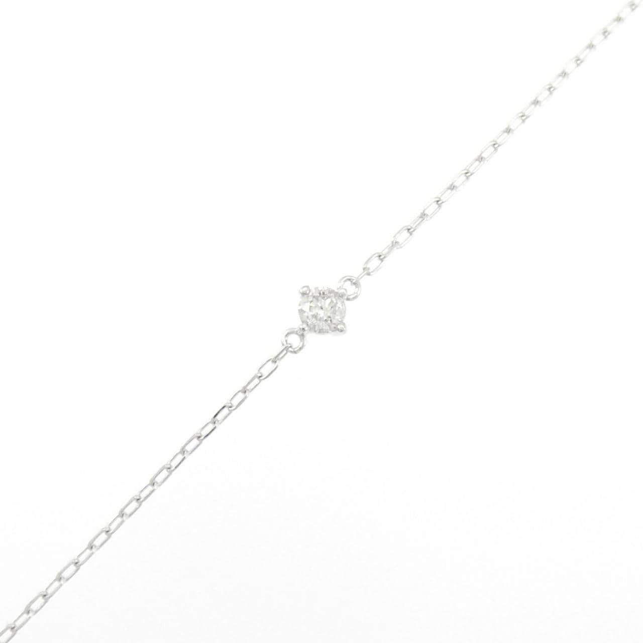 K18WG ソリティア ダイヤモンド ブレスレット 0.1CT