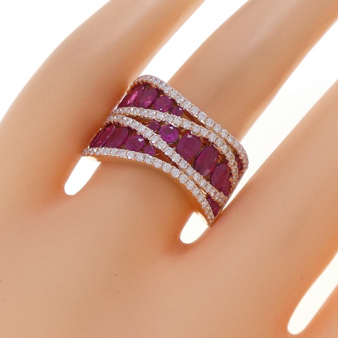 K18PG ルビー リング 2.62CT