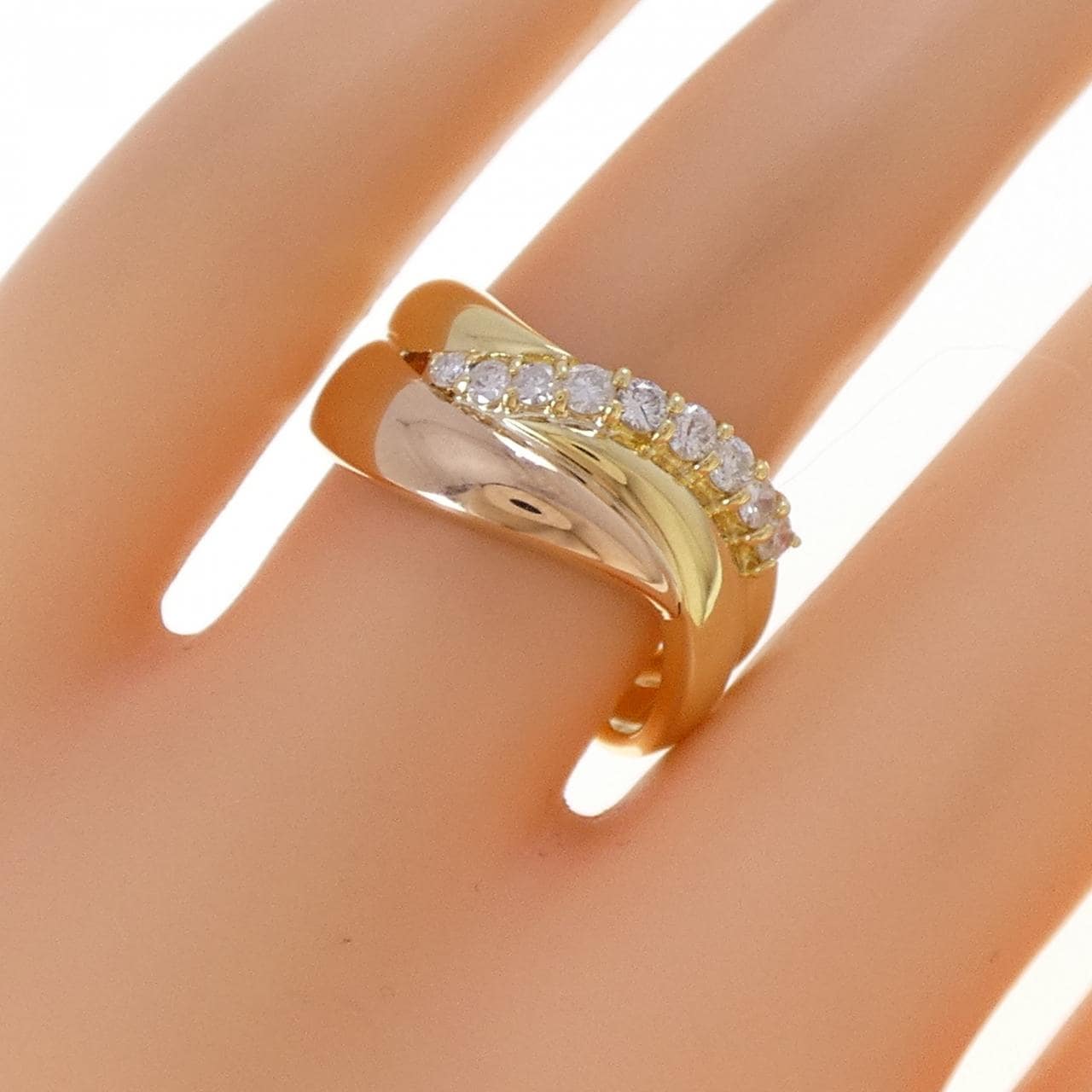 K18YG/K18PG ダイヤモンド リング 0.30CT