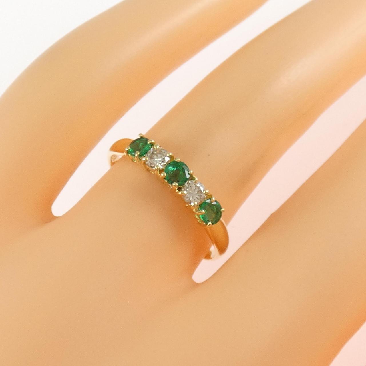 K18YG エメラルド リング 0.28CT