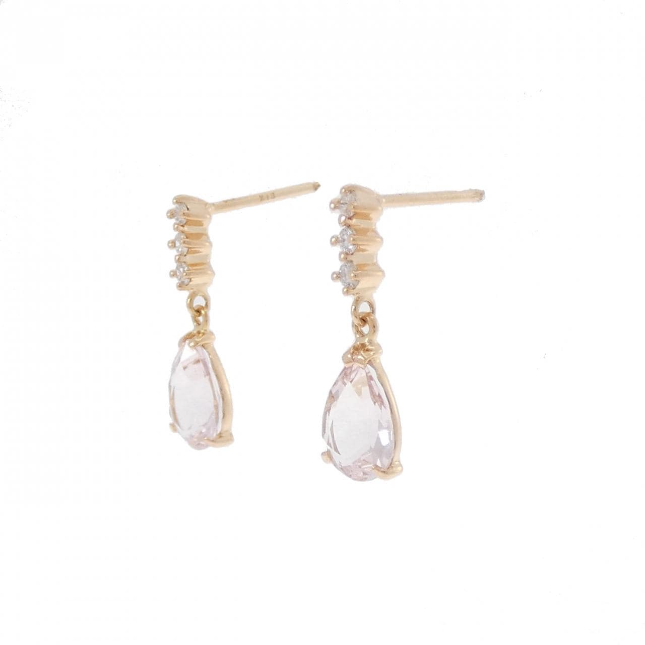 K18PG/K18YG モルガナイト ピアス 0.96CT