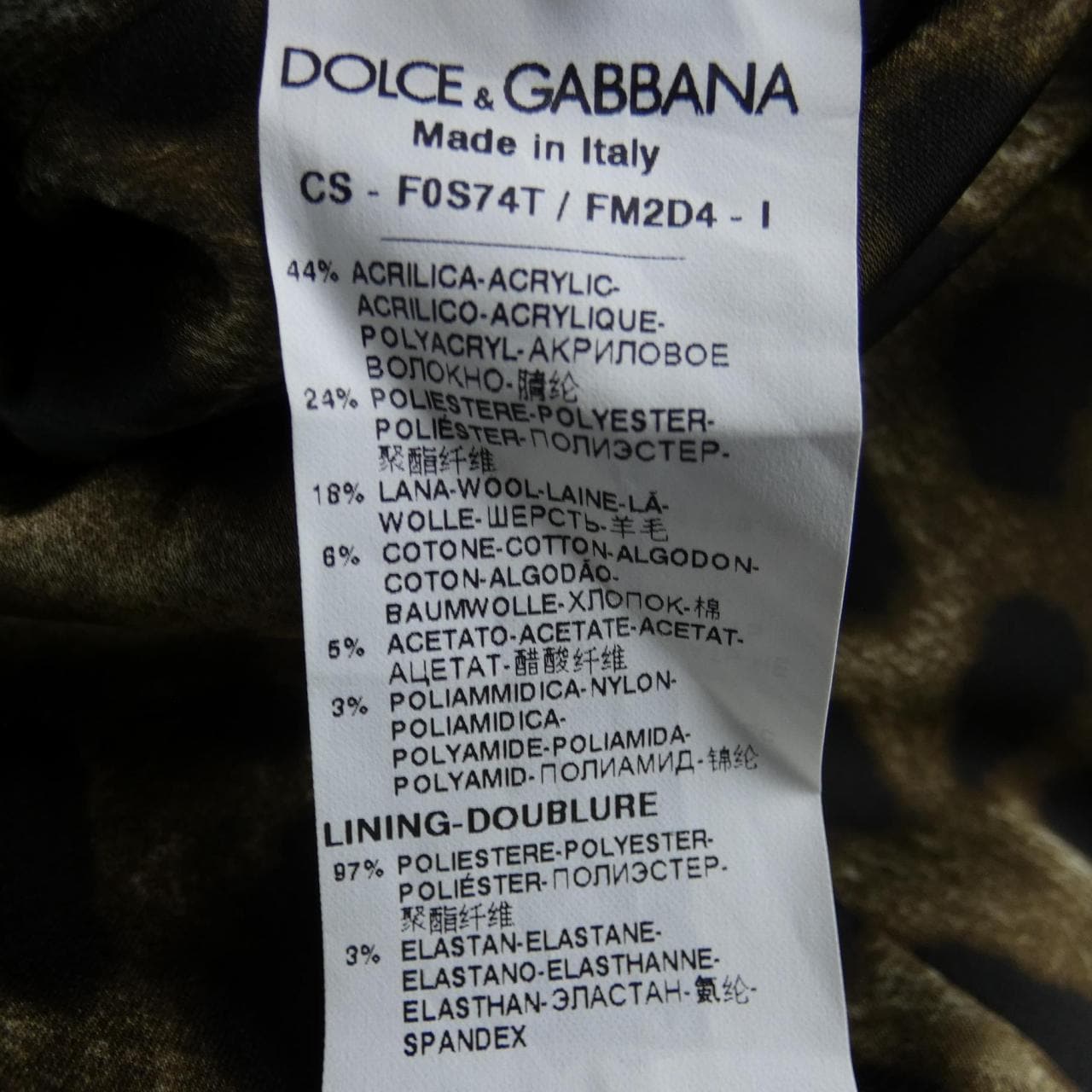 ドルチェアンドガッバーナ DOLCE&GABBANA F0S74T/FM2D4 コート