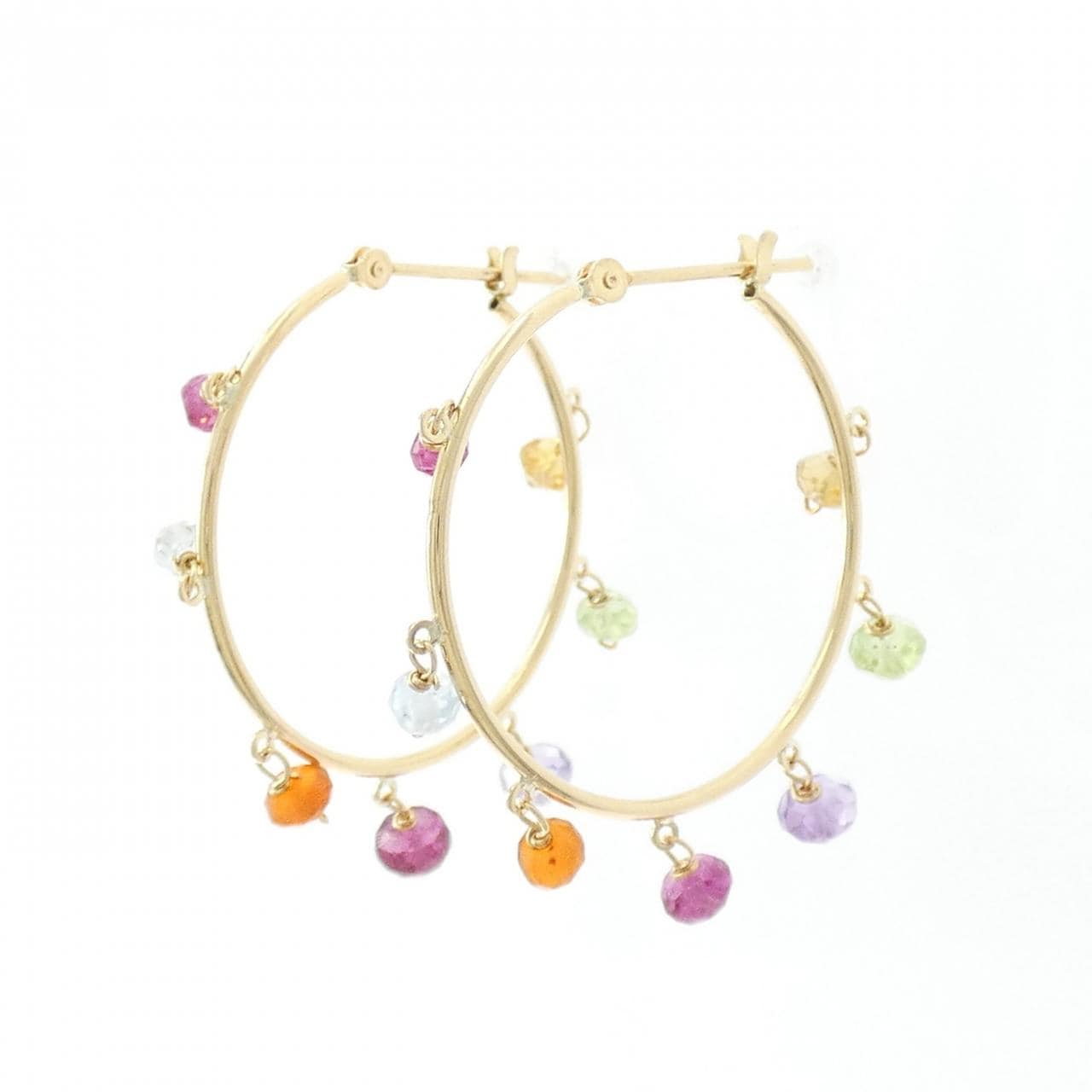 K18YG カラーストーン ピアス