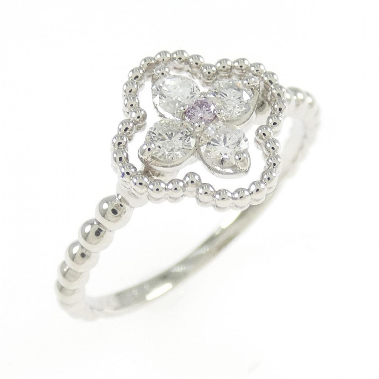 PT900 フラワー ピンクダイヤモンド リング 0.02CT
