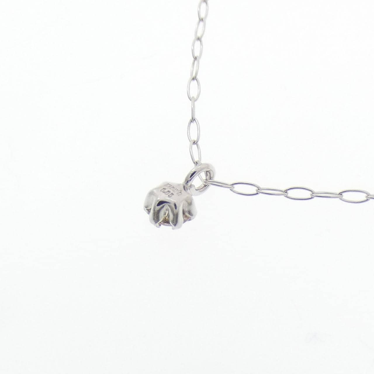 K10WG ソリティア ダイヤモンド ネックレス 0.05CT