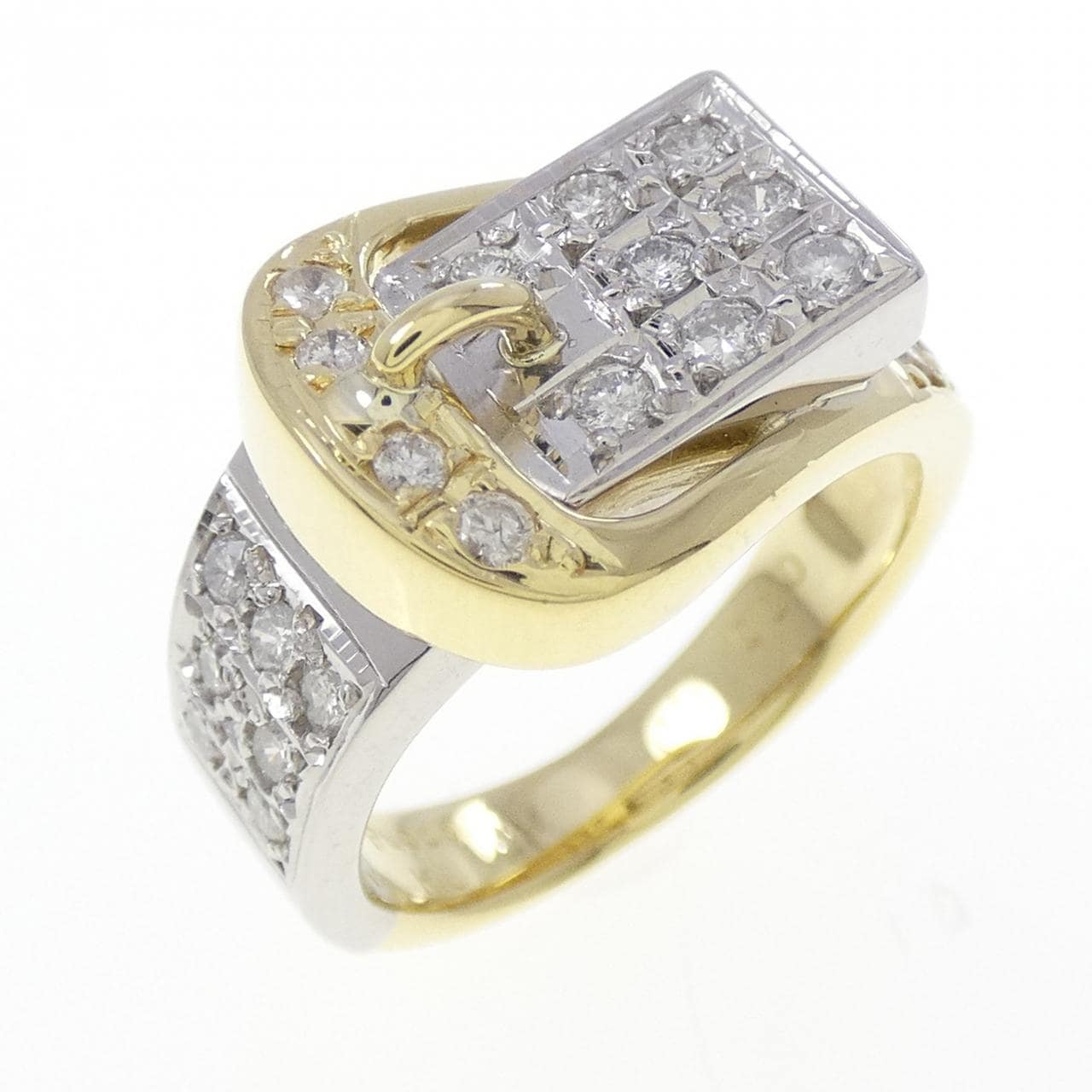 K18YG/PT900 ダイヤモンド リング 0.50CT