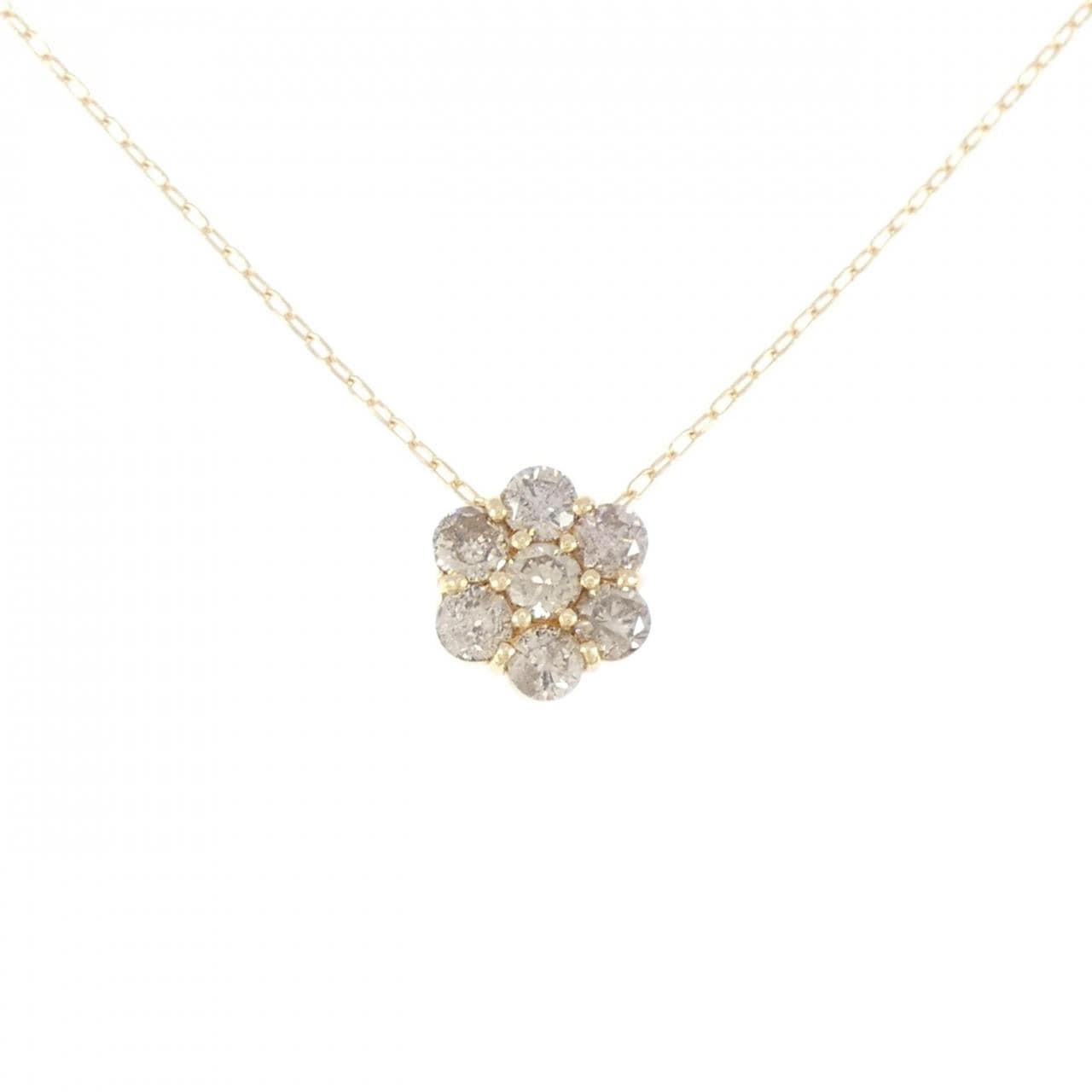 K18YG flower Diamond necklace 0.80CT