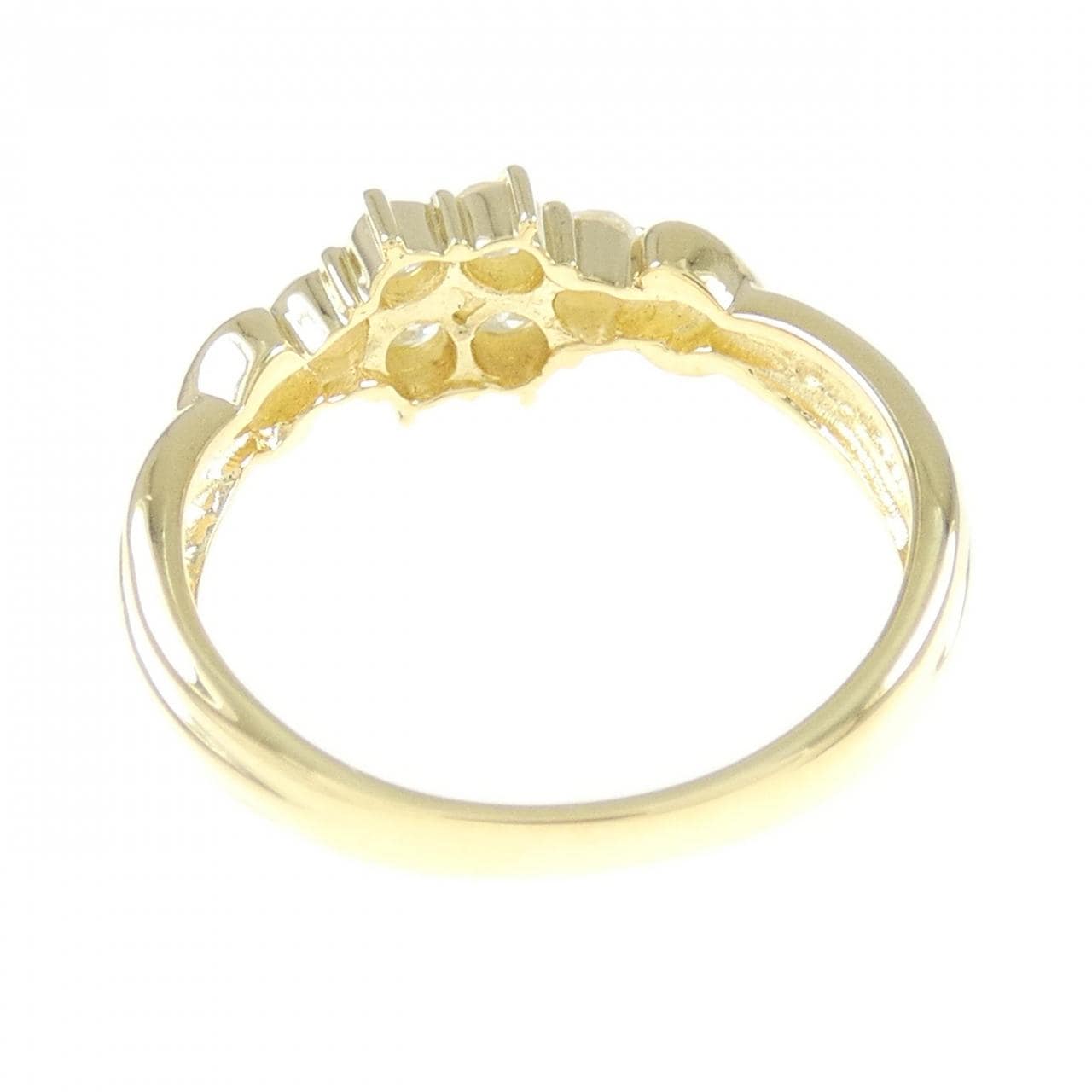 K18YG フラワー ダイヤモンド リング 0.30CT