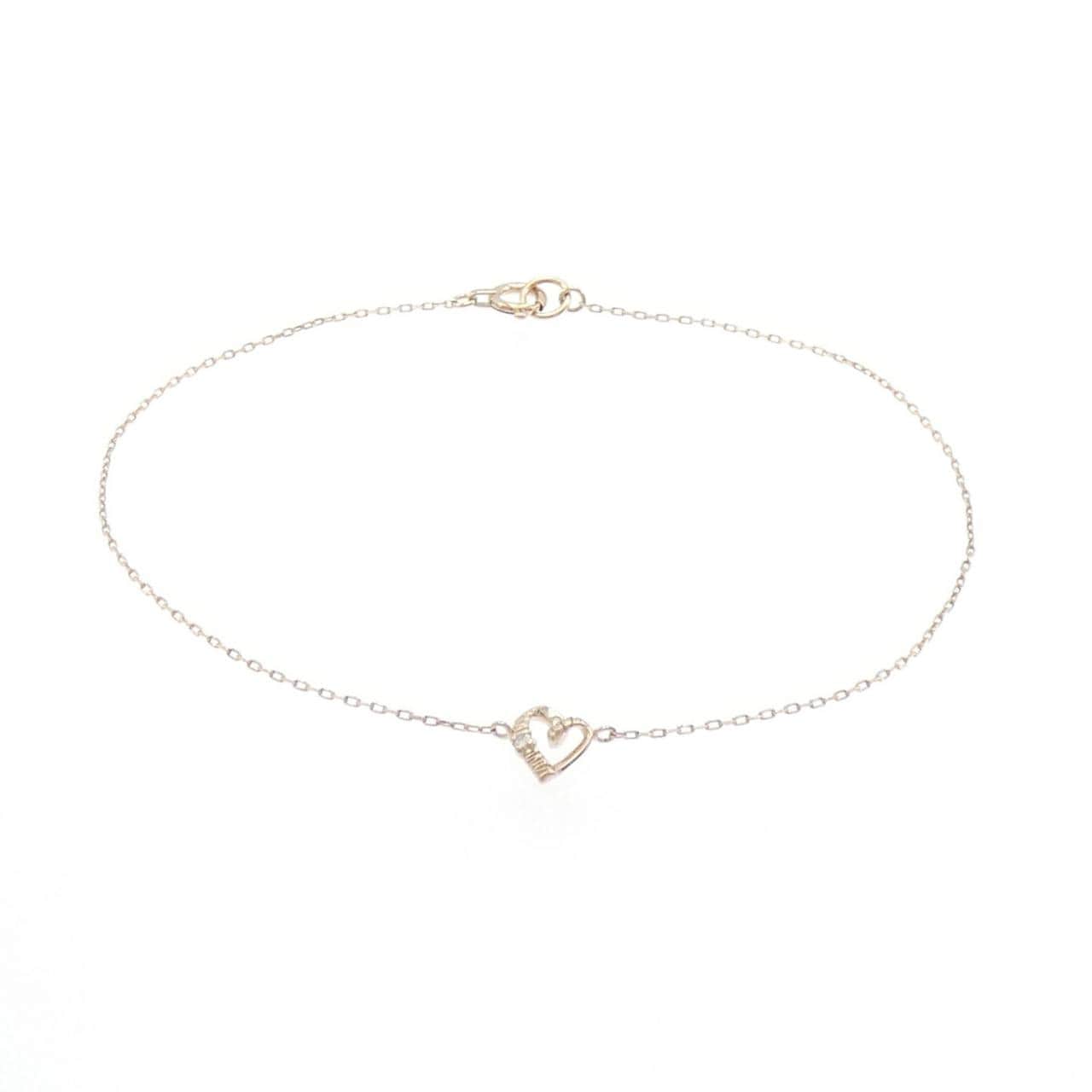 K10PG ハート ダイヤモンド ブレスレット