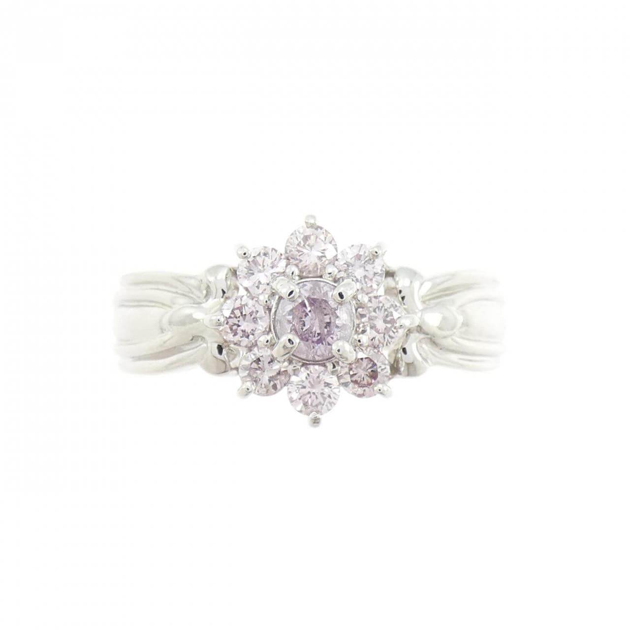 PT900 フラワー ピンクダイヤモンド リング 0.50CT