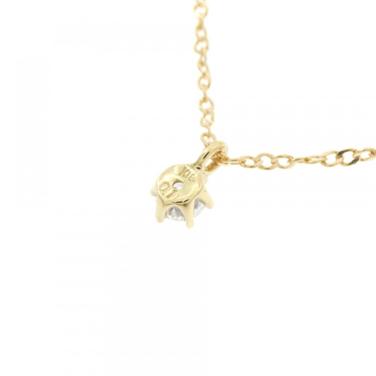 K18YG ソリティア ダイヤモンド ネックレス 0.10CT
