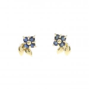 K18YG Flower Sapphire Earrings