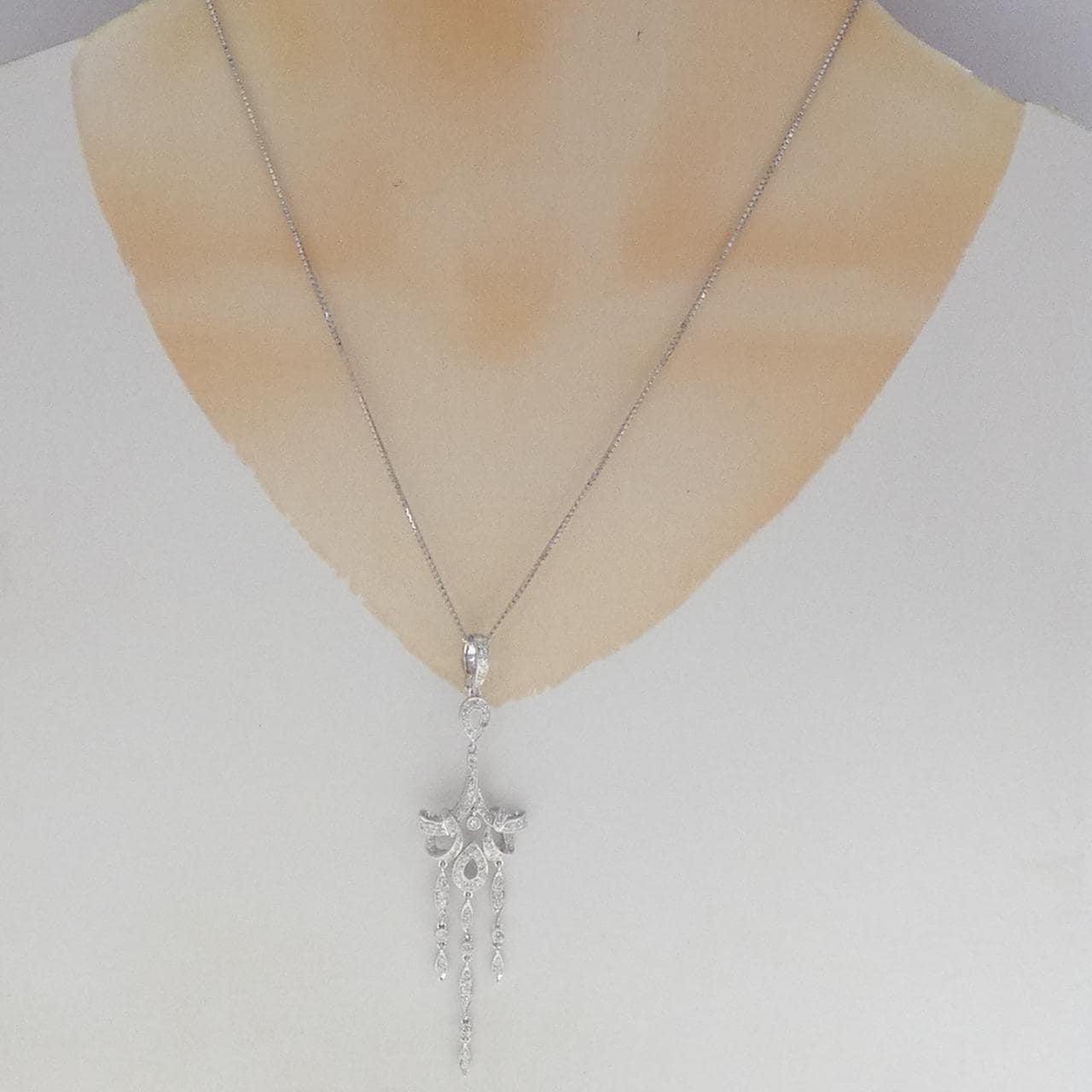 K18WG ダイヤモンド ネックレス 0.78CT