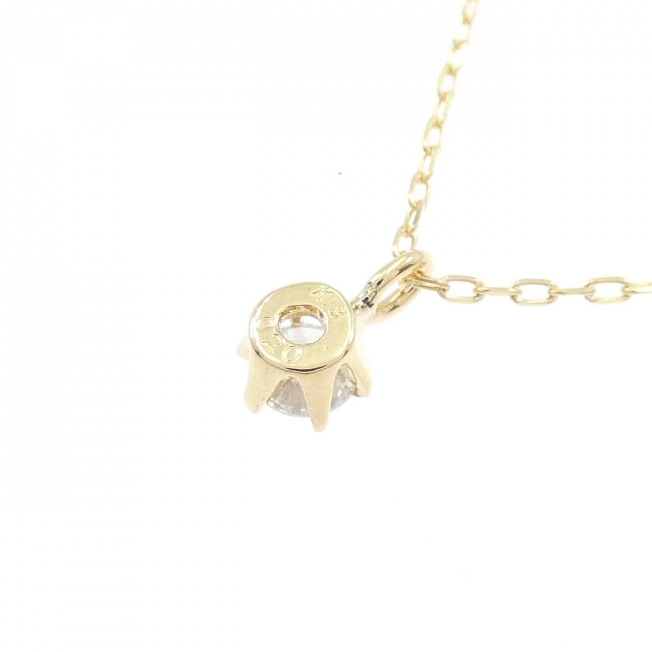 K18YG ソリティア ダイヤモンド ネックレス 0.20CT