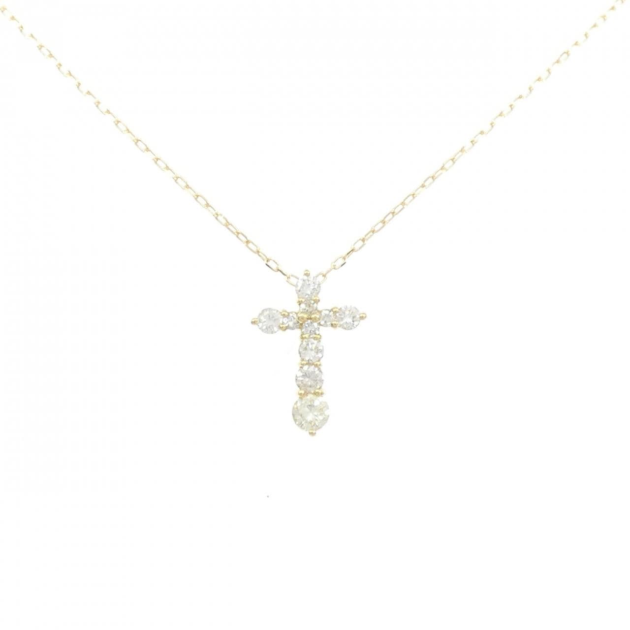 K18YG cross Diamond necklace 0.51CT