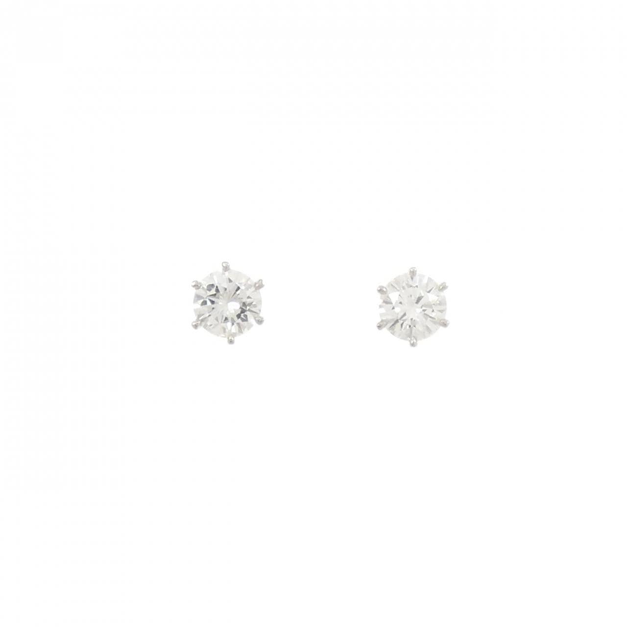 【リメイク】PT900/ST ダイヤモンド ピアス 0.500CT 0.518CT G-H VS1 VG-G