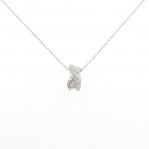 K18WG/750WG ダイヤモンド ネックレス 0.06CT
