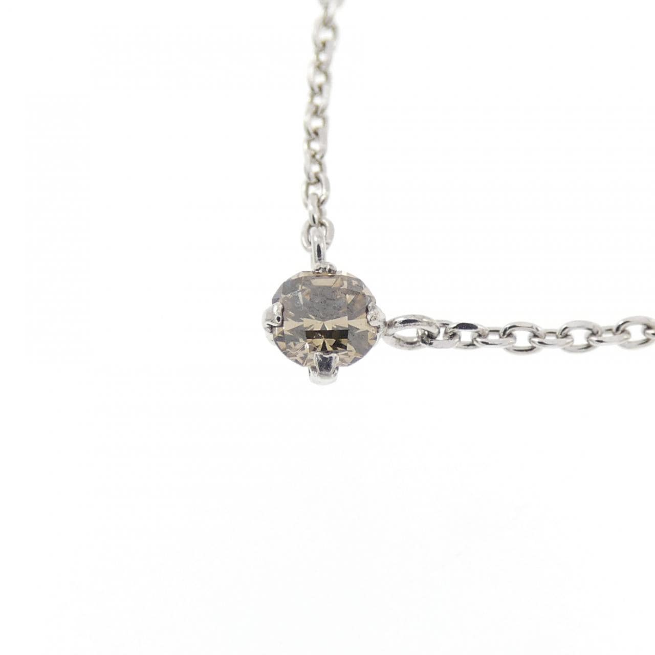 K10WG ソリティア ダイヤモンド ネックレス 0.10CT