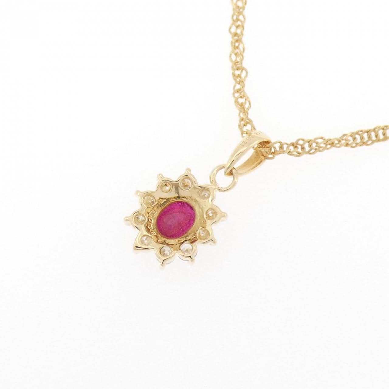 K18YG ルビー ネックレス 0.38CT
