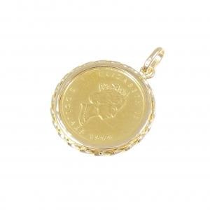 K18YG (frame) coin pendant