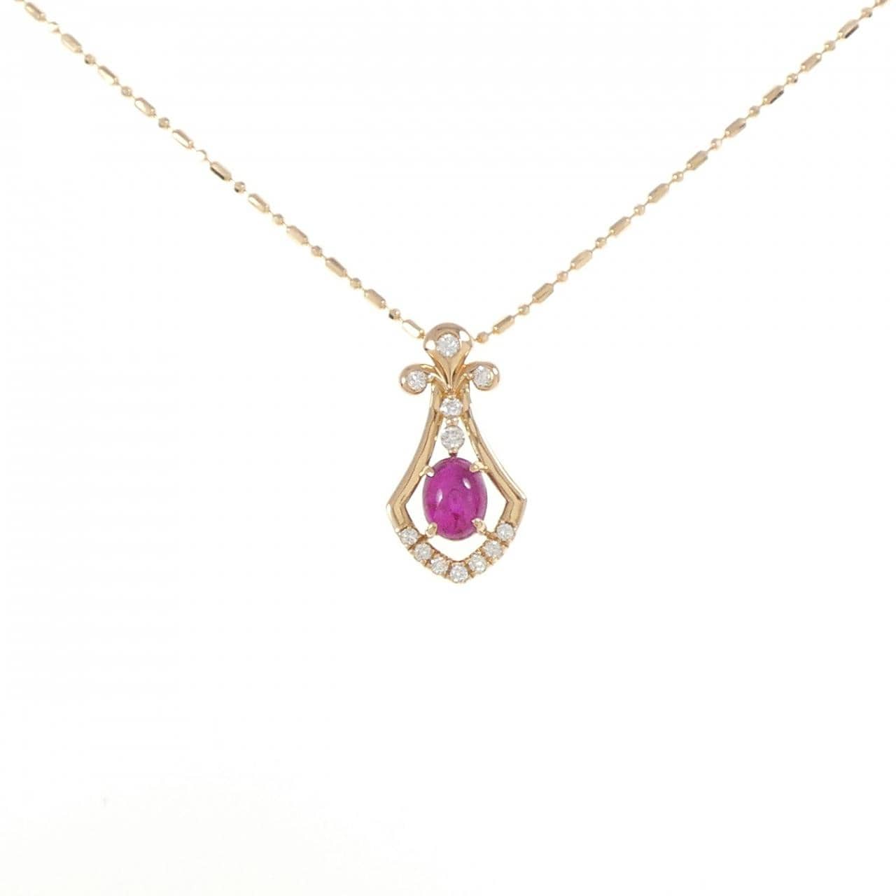 K18PG スタールビー ネックレス 0.82CT