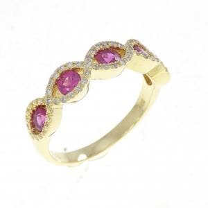 K18YG ルビー リング 0.60CT
