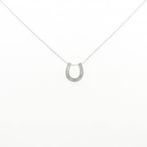 K18WG ホースシュー ダイヤモンド ネックレス 0.11CT