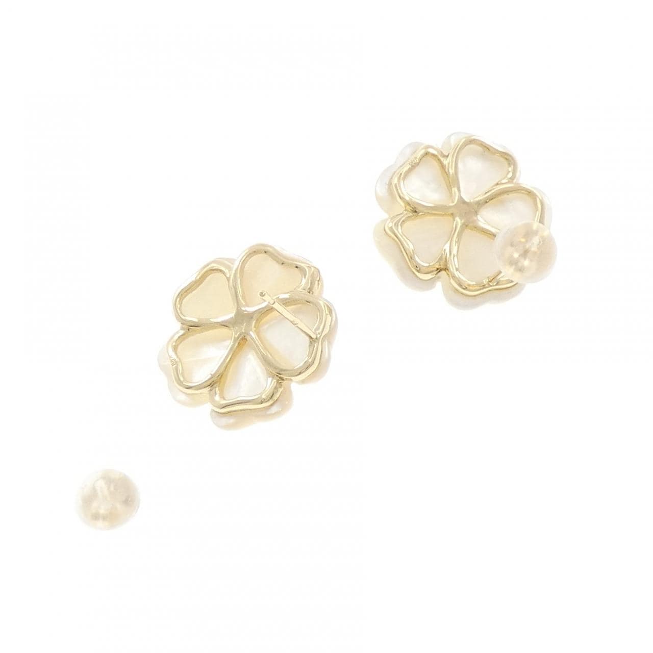 K18YG フラワー マザーオブパール ピアス