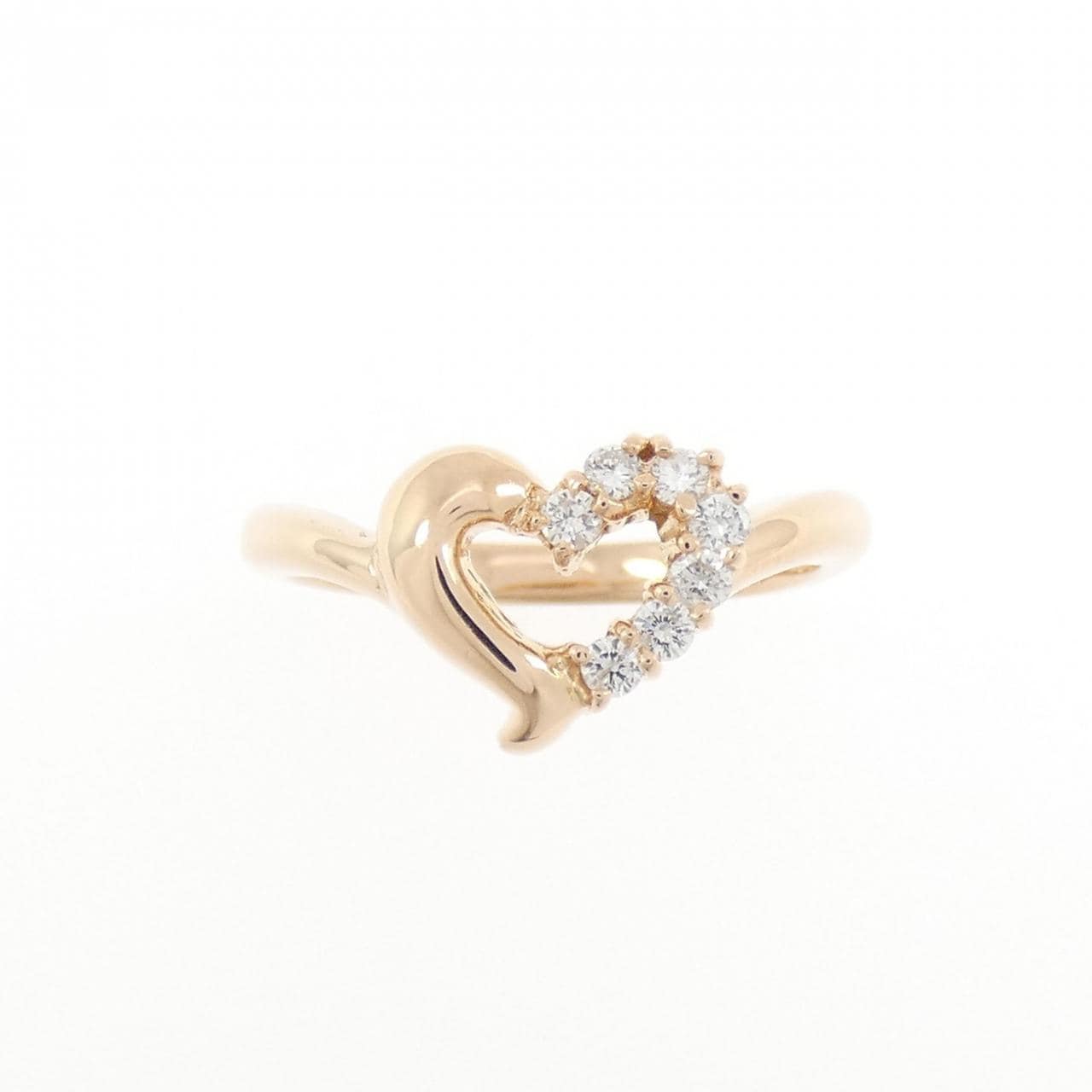 K18PG ハート ダイヤモンド リング 0.10CT