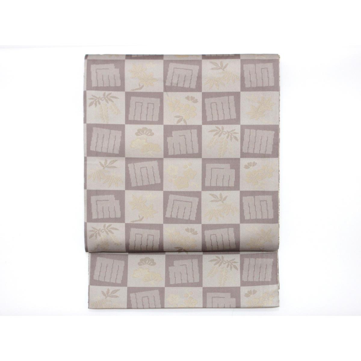 袋帯　全通柄　リバーシブル