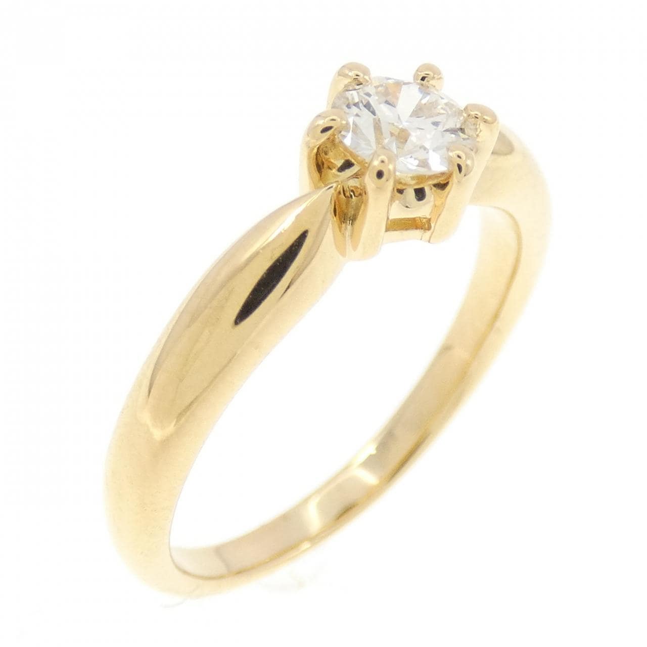 K18YG ソリティア ダイヤモンド リング 0.260CT