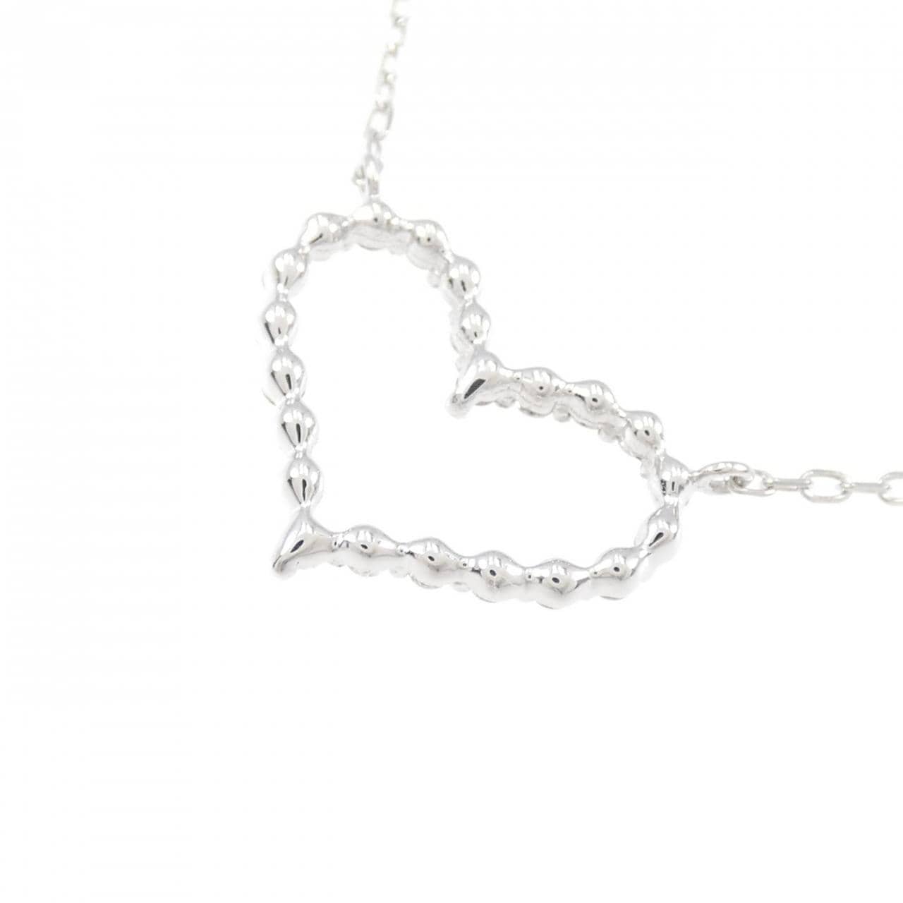 K10WG ハート ダイヤモンド ネックレス 0.22CT