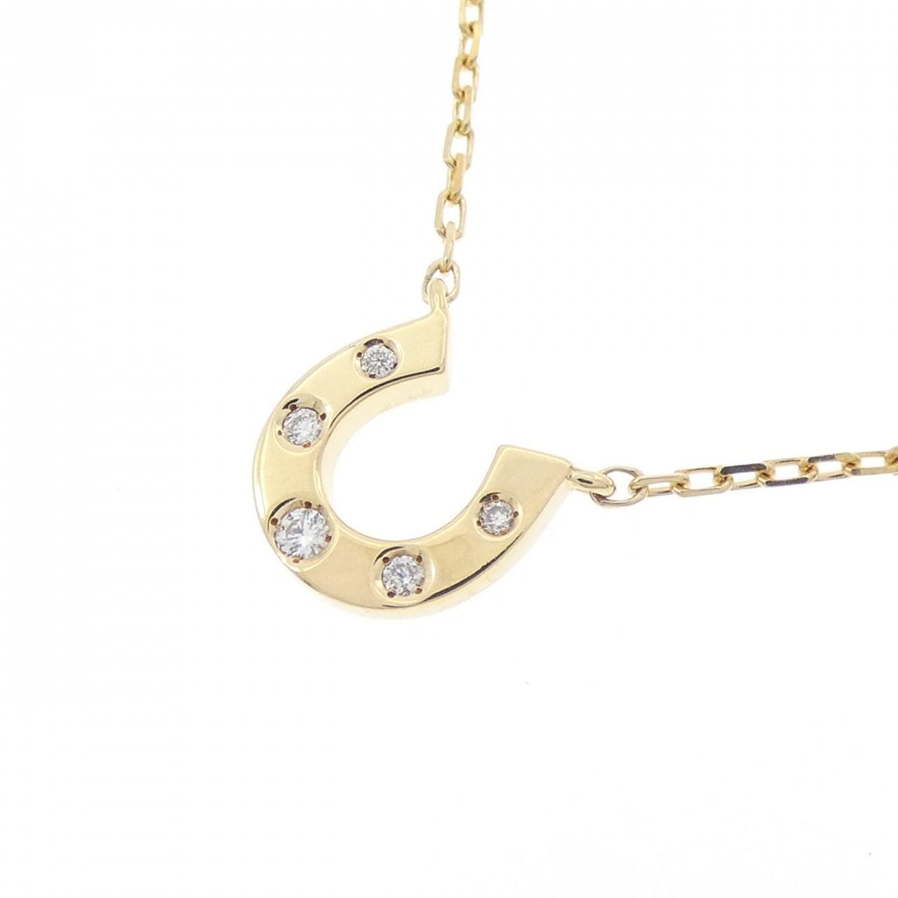 エテ ホースシュー ダイヤモンド ネックレス 0.04CT