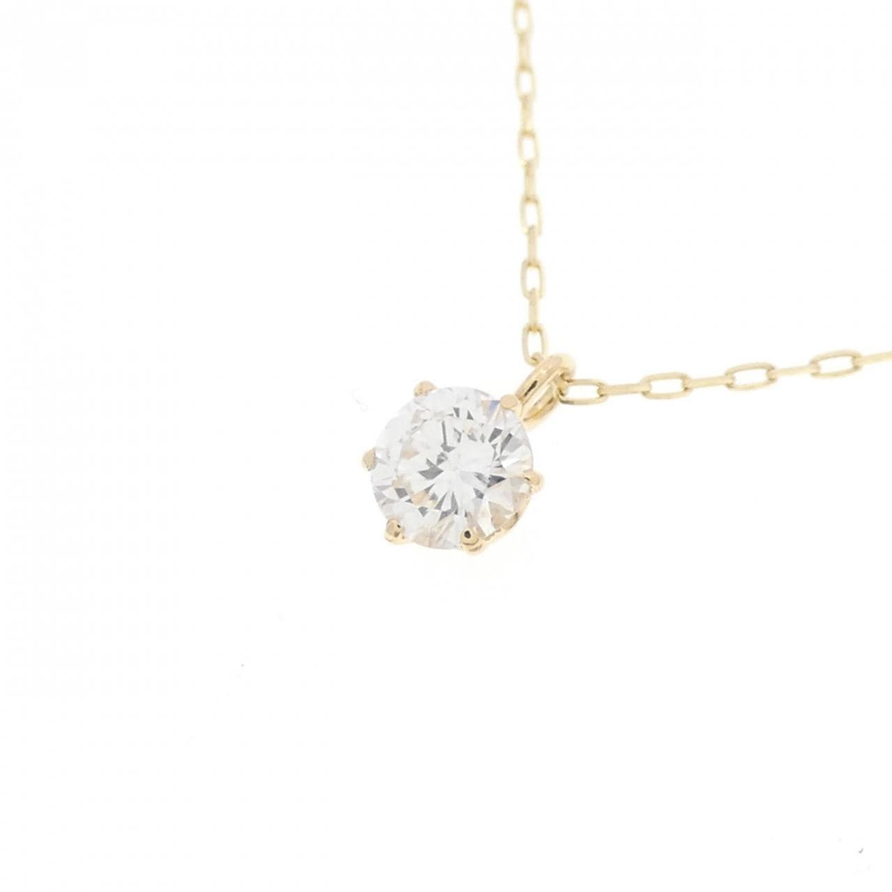 [Remake] K18YG solitaire Diamond necklace 0.15CT