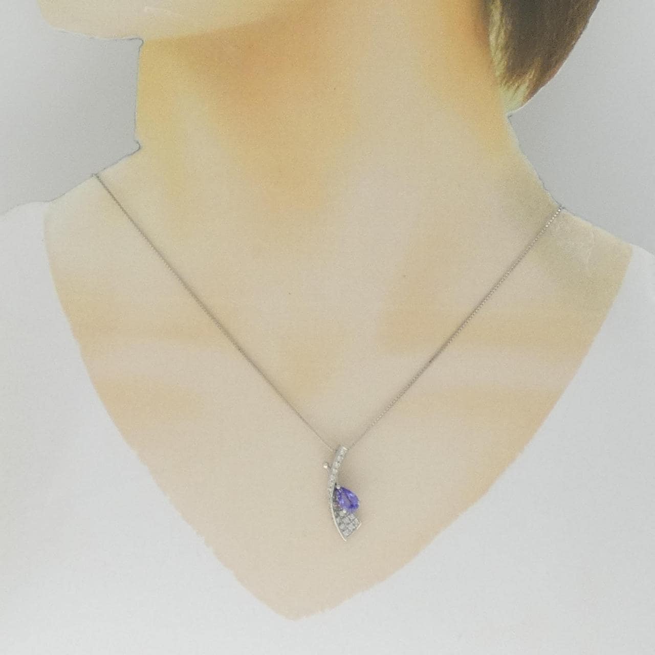 PT900/PT850 タンザナイト ネックレス 0.85CT