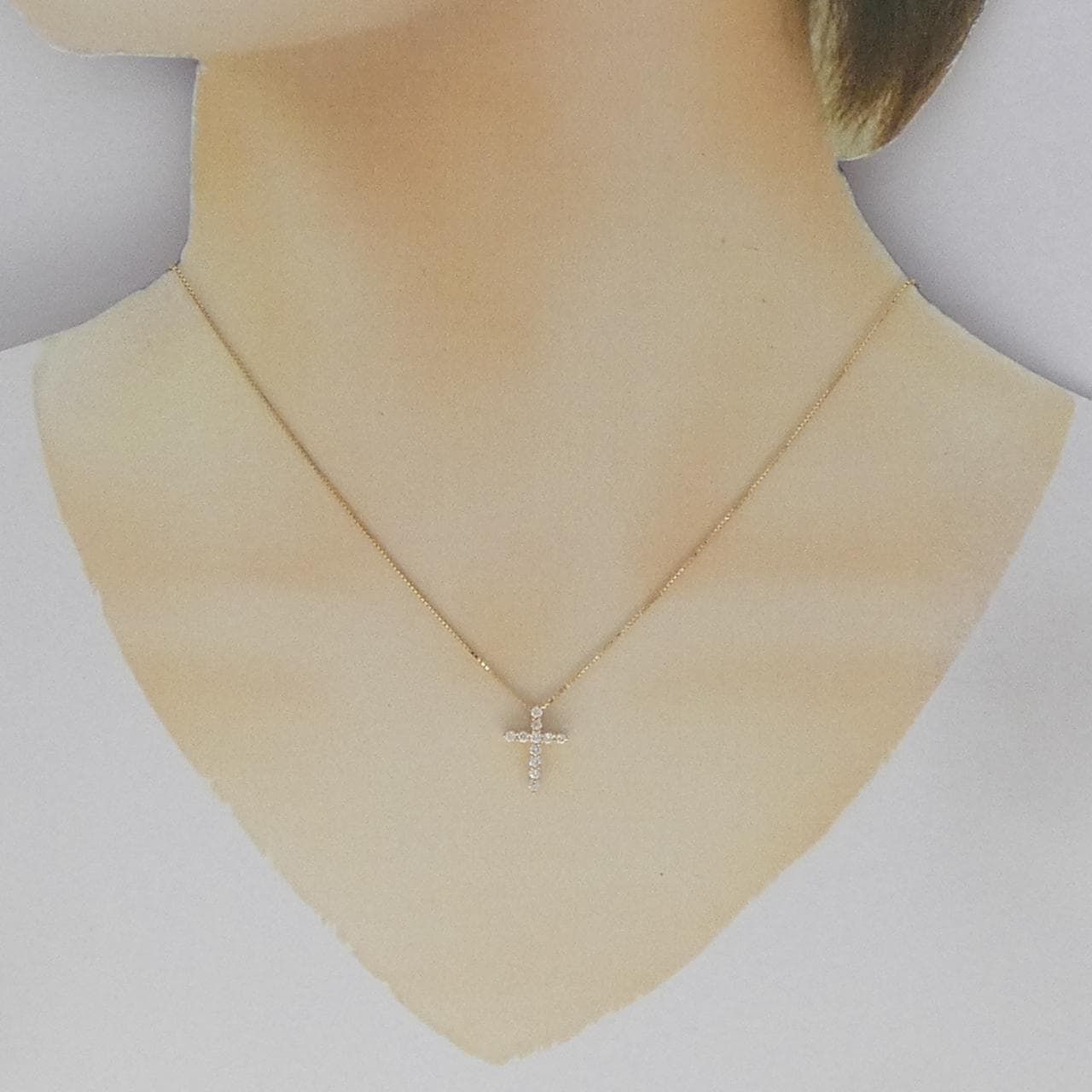 750YG/K18YG 十字架钻石项链 0.26CT