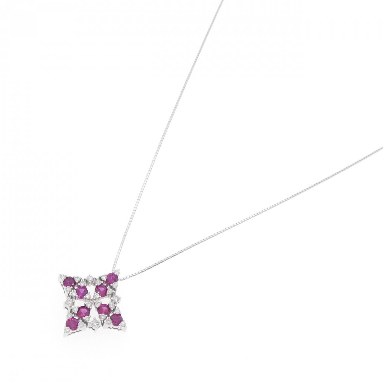 K18WG ルビー ネックレス 1.06CT