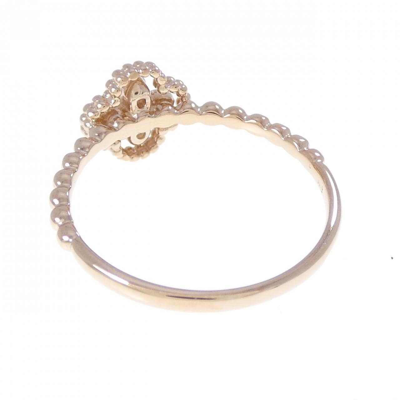 K18PG フラワー ダイヤモンド リング 0.17CT