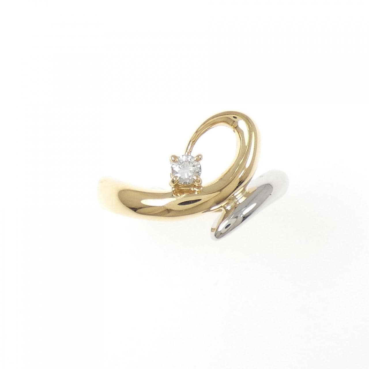 K18YG/PT900 ダイヤモンド リング 0.08CT