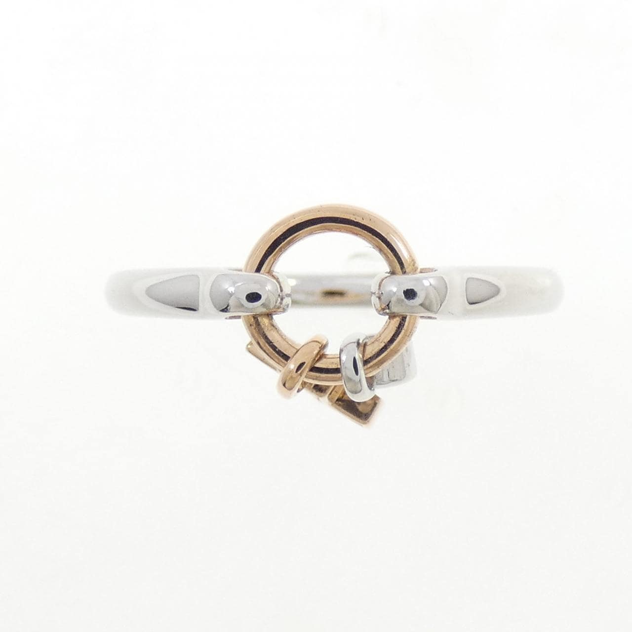 K18WG/K18PG クロス ダイヤモンド リング 0.10CT