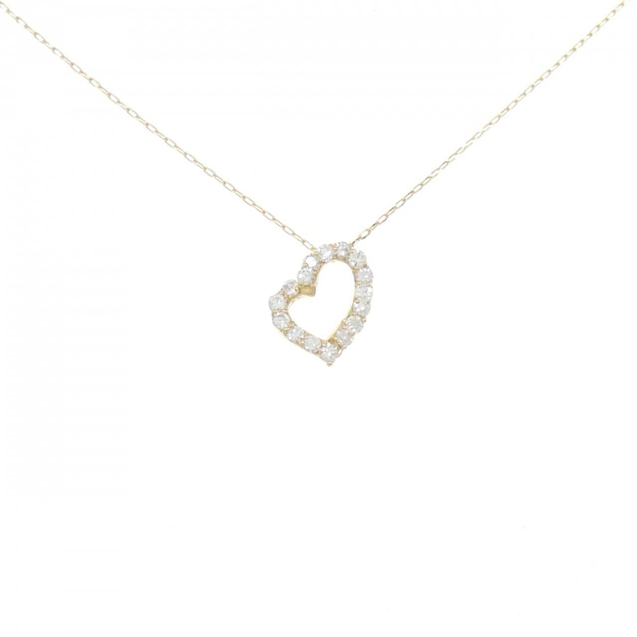 【リメイク】K18YG ハート ダイヤモンド ネックレス 0.20CT