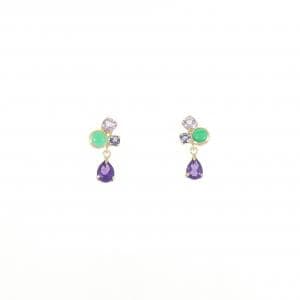 [BRAND NEW] K10YG Color Stone Earrings
