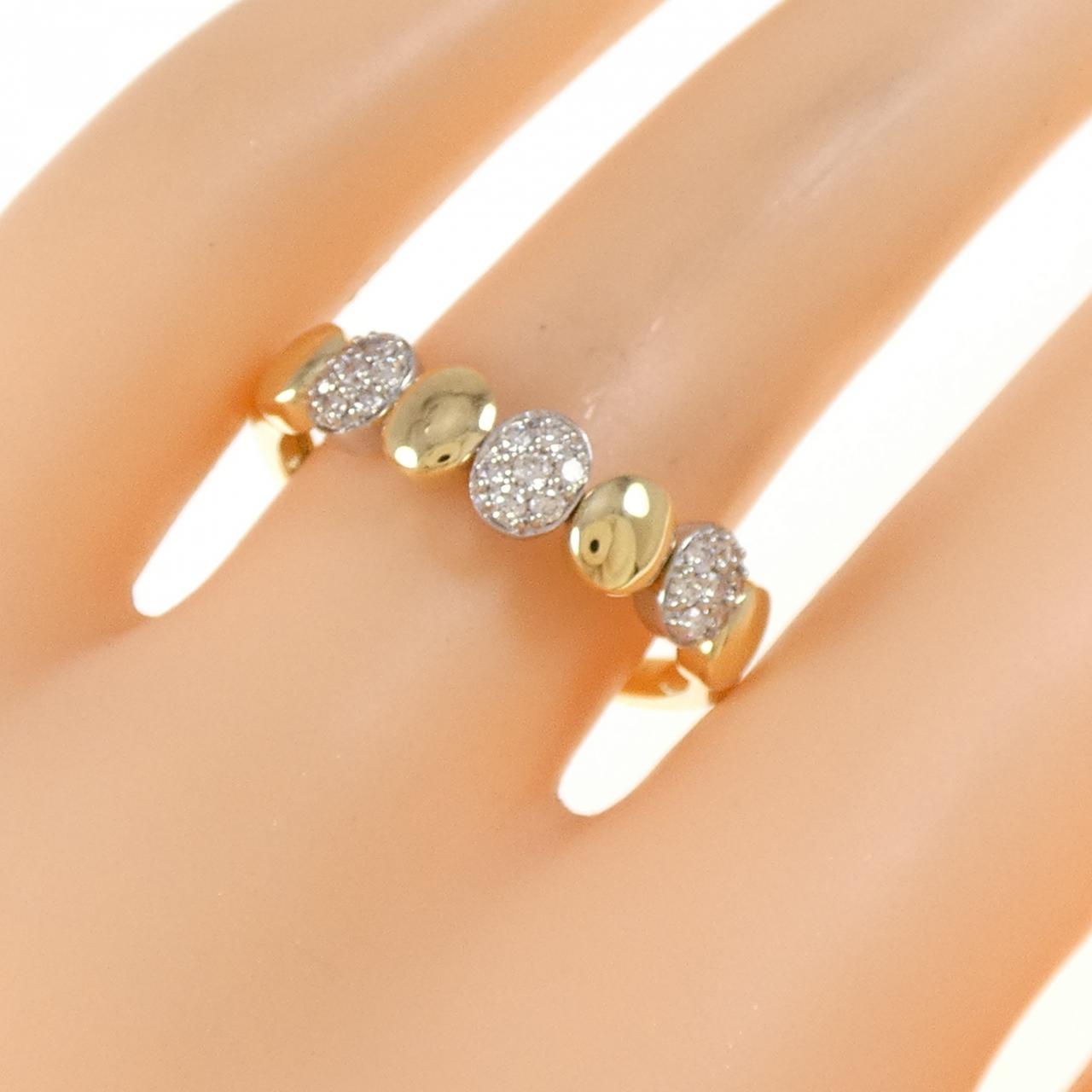 K18YG/PT950 ダイヤモンド リング 0.17CT