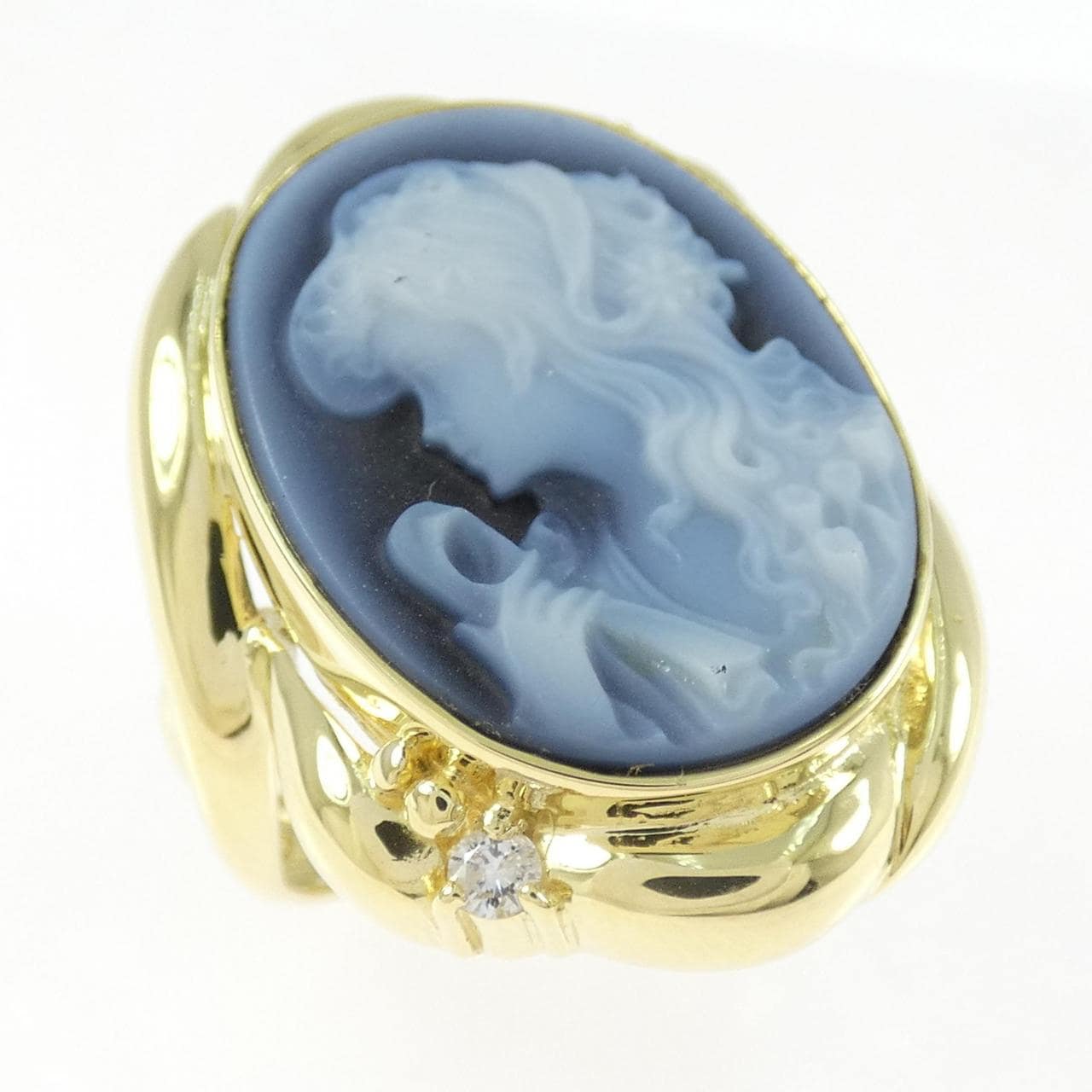 K18YG メノウカメオ リング