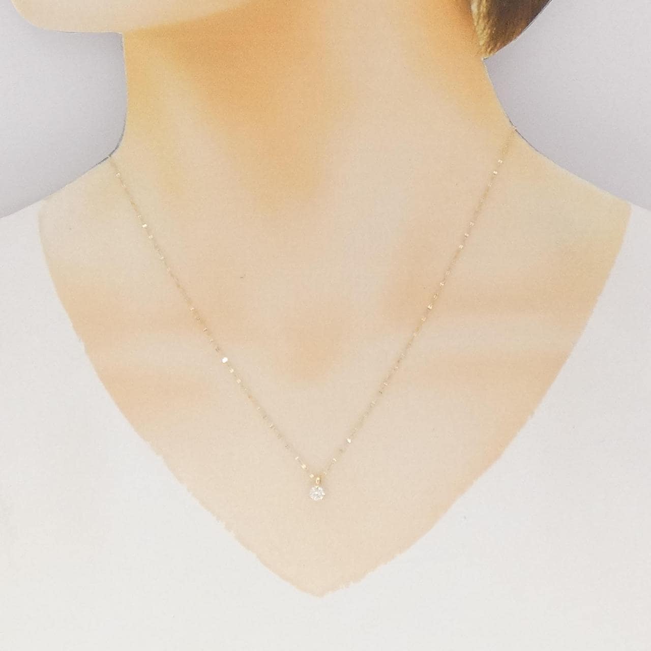 K18YG ソリティア ダイヤモンド ネックレス 0.31CT