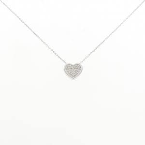 K18WG ハート ダイヤモンド ネックレス 0.06CT