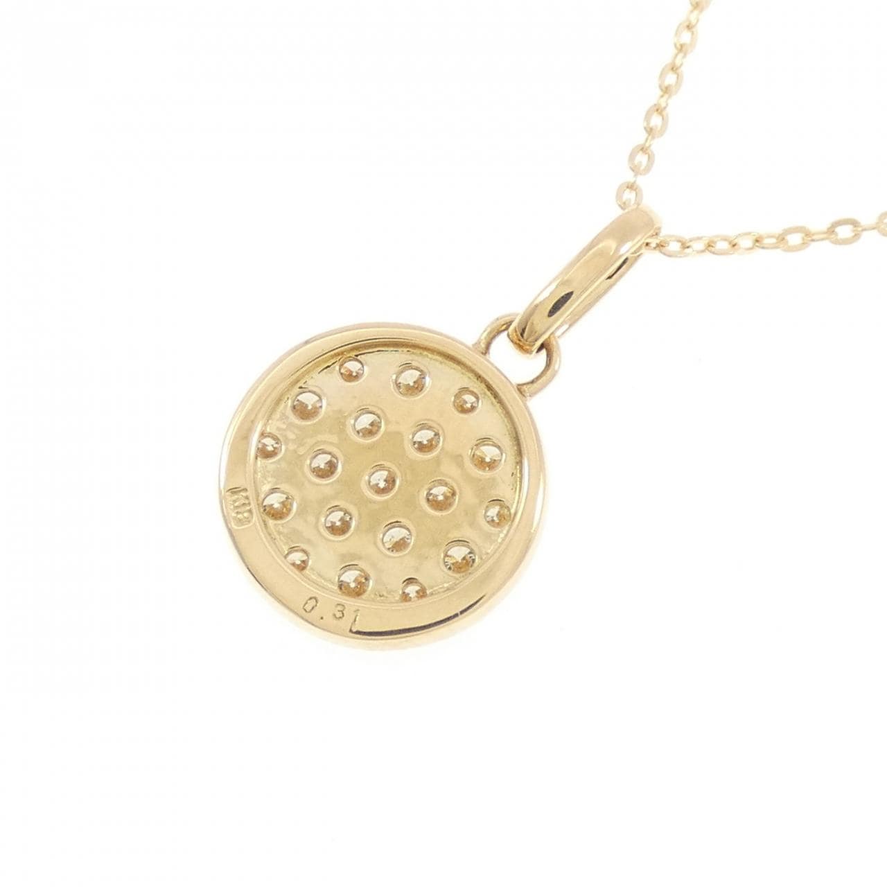 K18YG パヴェ ダイヤモンド ネックレス 0.31CT
