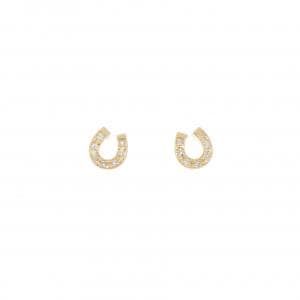 K18YG ホースシュー ダイヤモンド ピアス