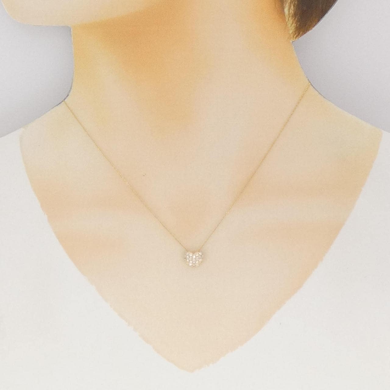 K18YG ハート ダイヤモンド ネックレス 0.30CT