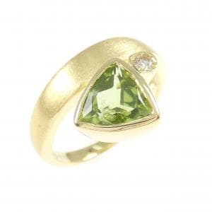 K18YG ペリドット リング 1.70CT
